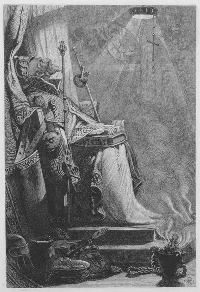 查理曼皇帝在他的墓中（证明蚀刻） 作者 威廉·贝尔·斯科特